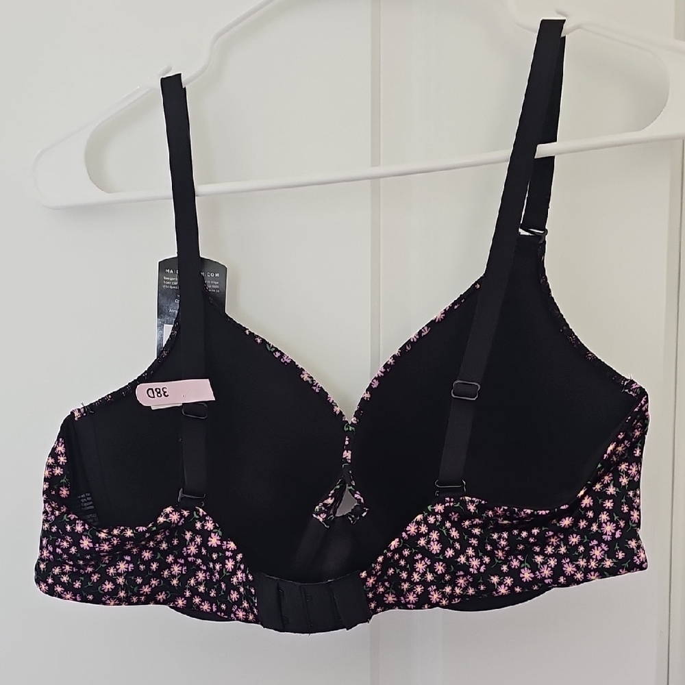 Maidenform Black and‎ Pink Floral Bra - Picture 3 of 7